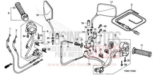 LEVIER DE GUIDON/COMMUTATEUR/CABLE VT125CY de 2000